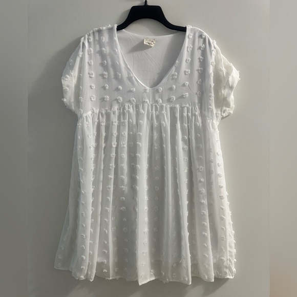 Peach Love California Tops - Peach Love California Swiss Dot Babydoll Dress